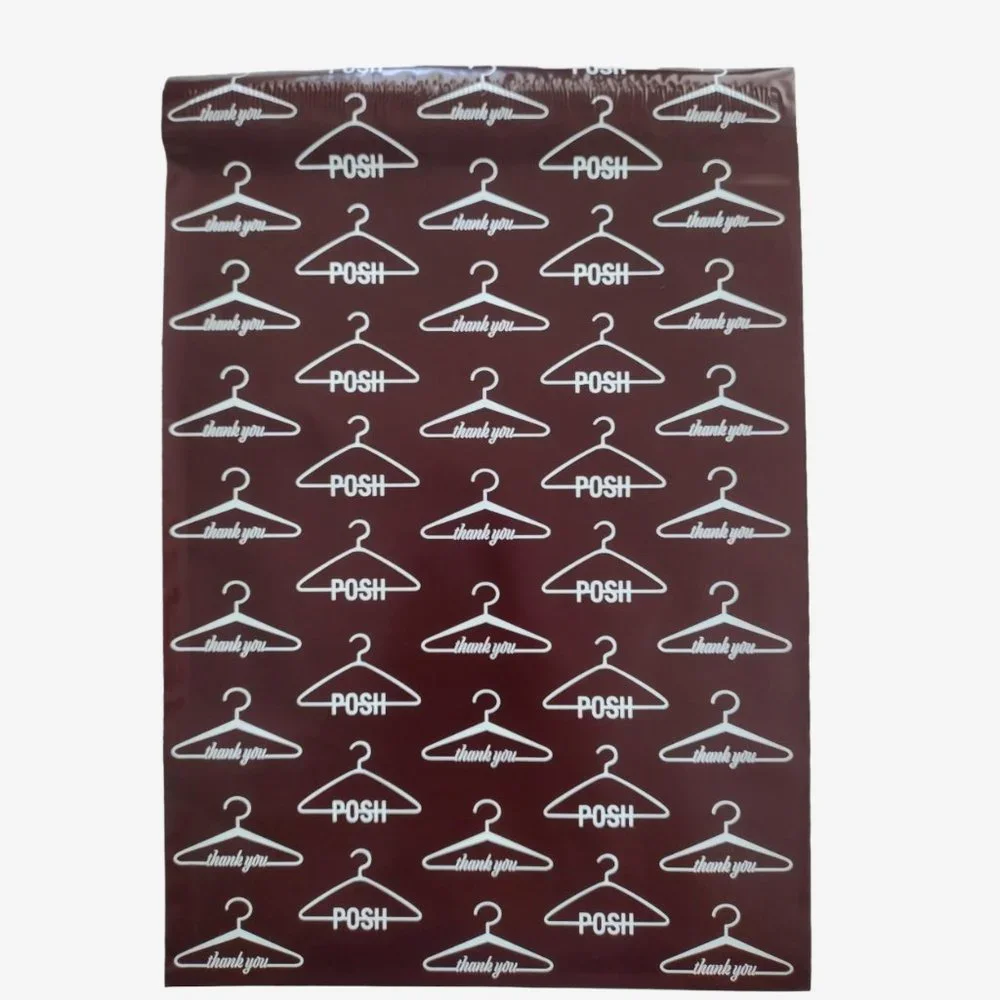 20 Count Posh 10 x 13 Burgundy Self Seal Printed Poly Mailers